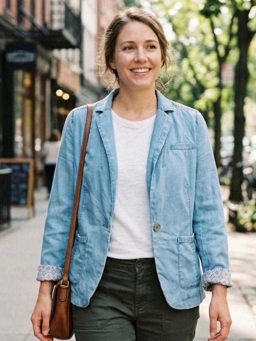 Pilcro | Anthropologie “Newsy Chambray Blazer”